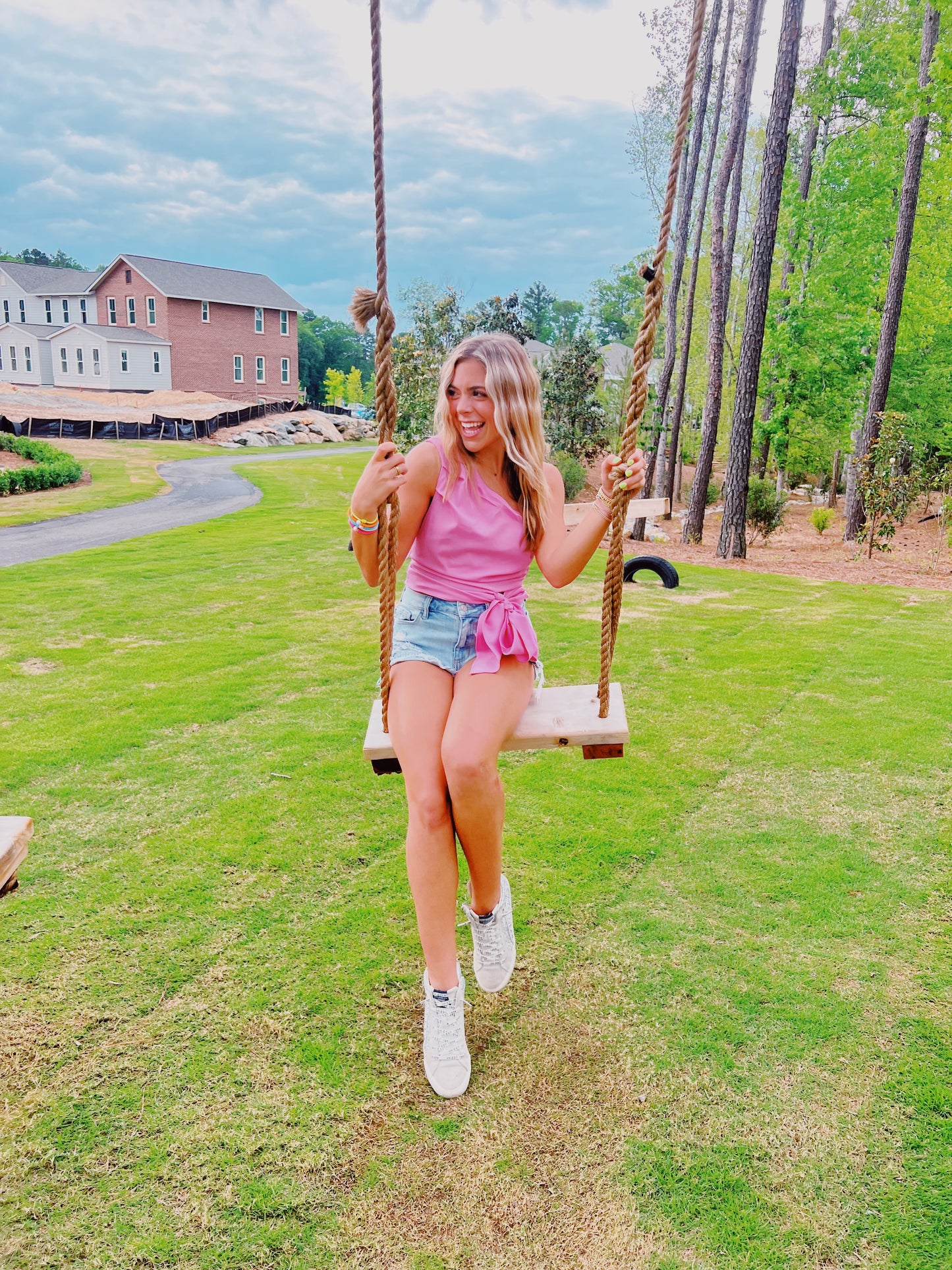 “Think Pink” One Shoulder Top